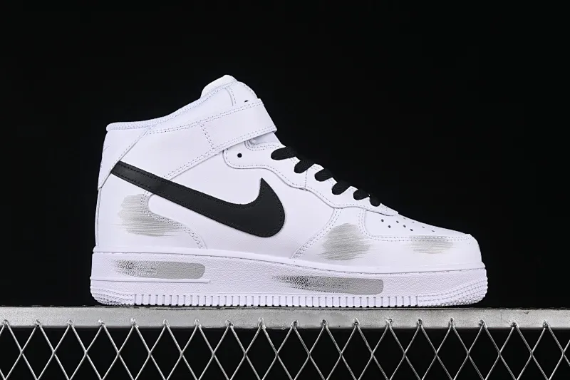 All categories Nk Air Force 1 Air Force series Nk Air Force 1 Mid Air Force mid-top Nk Air Force 1'07 Mid White gray black Hand-painted fracture Three hook shadow Air Force 1 strap mid-top casual sneakers CW2289-111